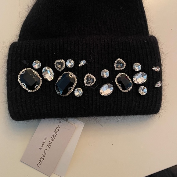 ADRIENNE LANDAU BEANIE - GRAMERCY KNIT BEANIE - Jet Black - One Size - Tags On! main image 5